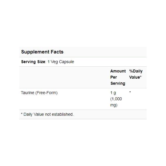 Таурін NOW Foods Taurine Double Strength 1000 мг 100 Veg Caps (NF0142) - фото 4