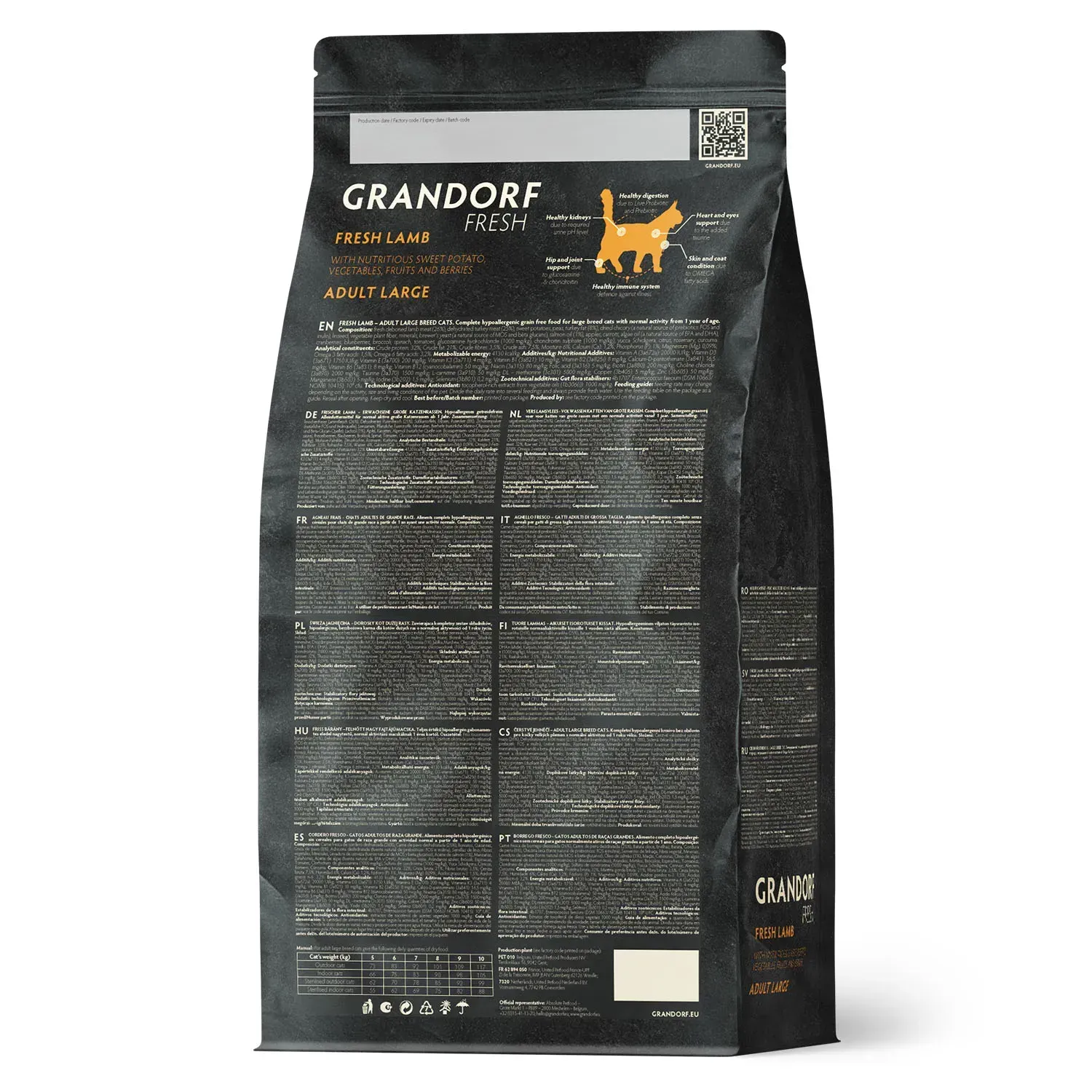 Корм сухой для взрослых кошек крупных пород Grandorf Fresh Lamb & Sweet Potato Large Cat ягненок с бататом 2 кг (83402) - фото 2