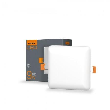 Світильник LED Videx 9 W 4100 K безрамковий квадратний Світильник LED Videx 9 W 4100 K безрамковий квадратний