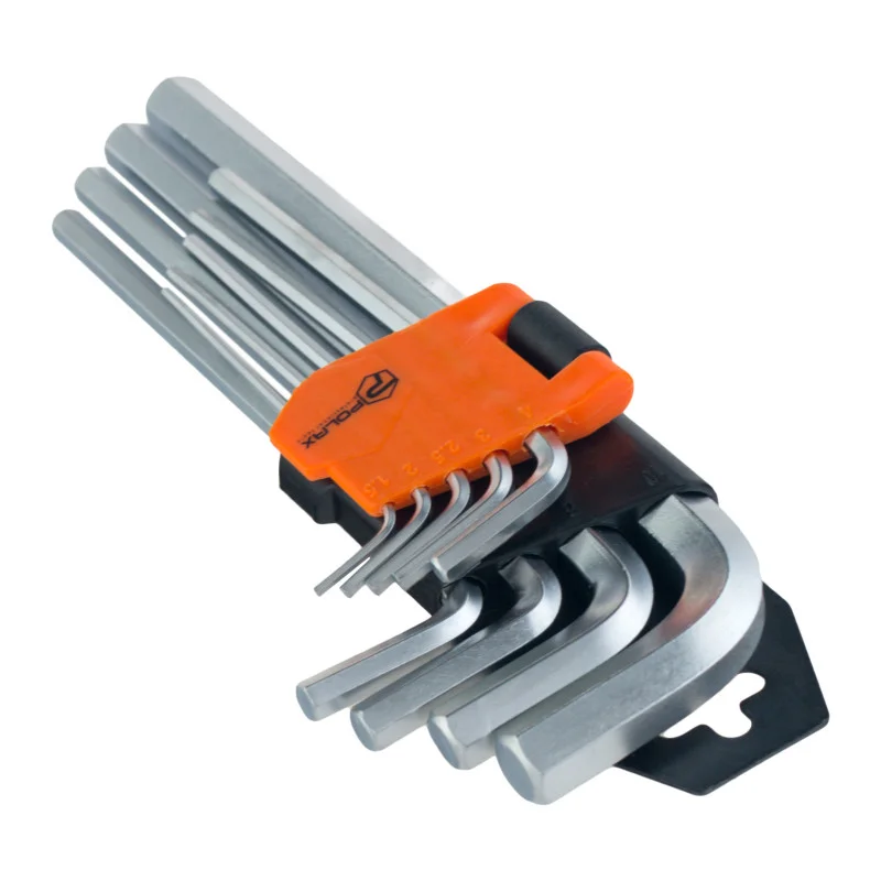 Набір шестигранних Г-подібних подовжених ключів Polax 9 пр. 1,5-10 мм Cr-V (25-006) - фото 3 Набір шестигранних Г-подібних подовжених ключів Polax 9 пр. 1,5-10 мм Cr-V (25-006) - фото 3