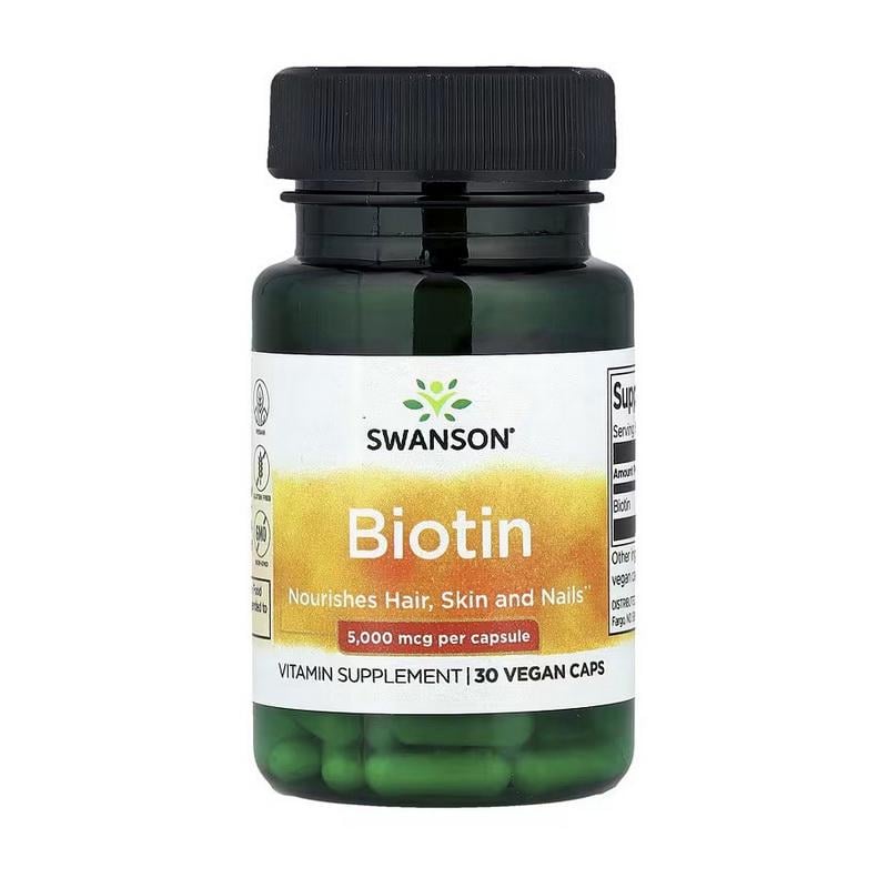 Біотин Swanson Biotin 5000 mcg 30 вег. капс.