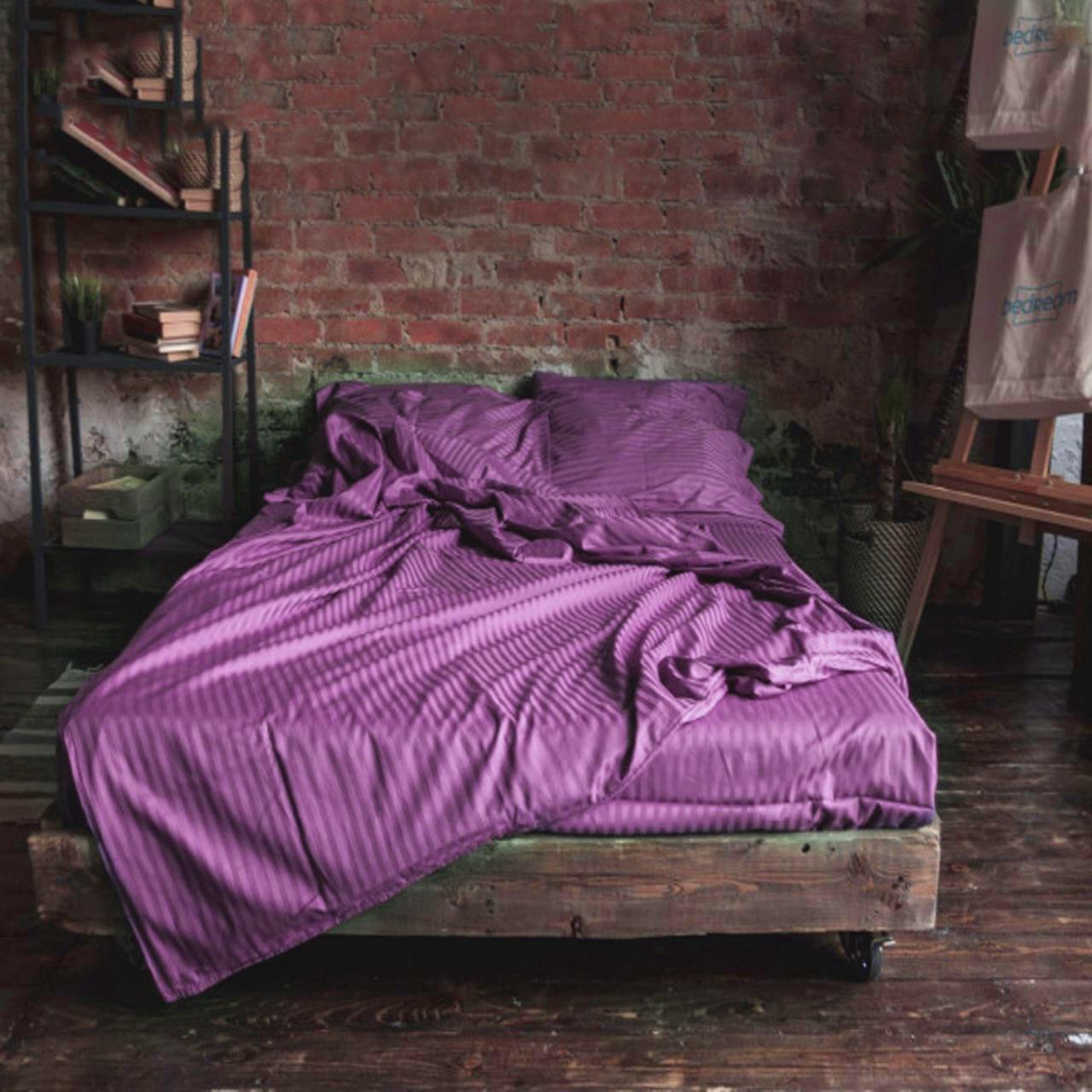 Комплект постільної білизни Страйп Сатин Євро 70x70 см (8234119)