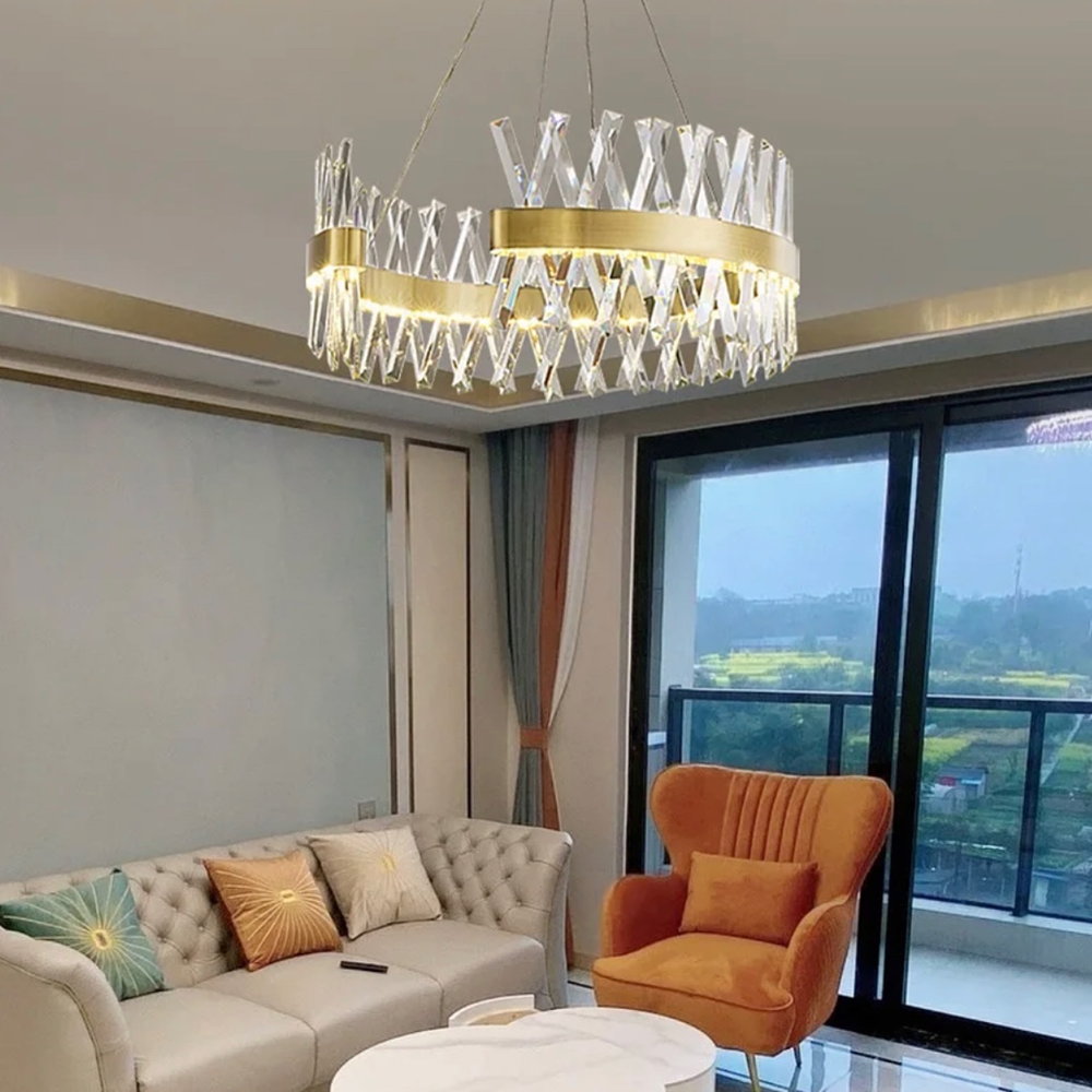 Люстра дизайнерська з кришталевоподібними паличками Ø 80 см (7006) - фото 9