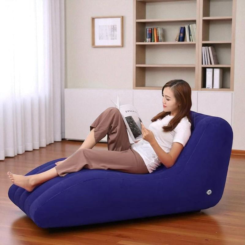 Надувное кресло с насосом S-образной формы Синий (160х90х60 см) - фото 4 Надувное кресло с насосом S-образной формы Синий (160х90х60 см) - фото 4