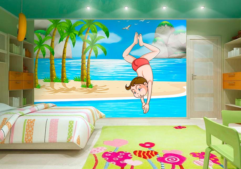 Фотообои 3D для детской комнаты Прыжок в воду