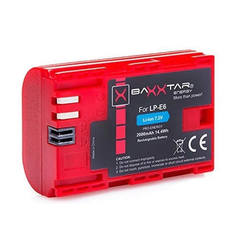 Аккумулятор для камеры Baxxtar LP-E6 2250 mAh с инфо-чипом для Canon EOS / Blackmagic