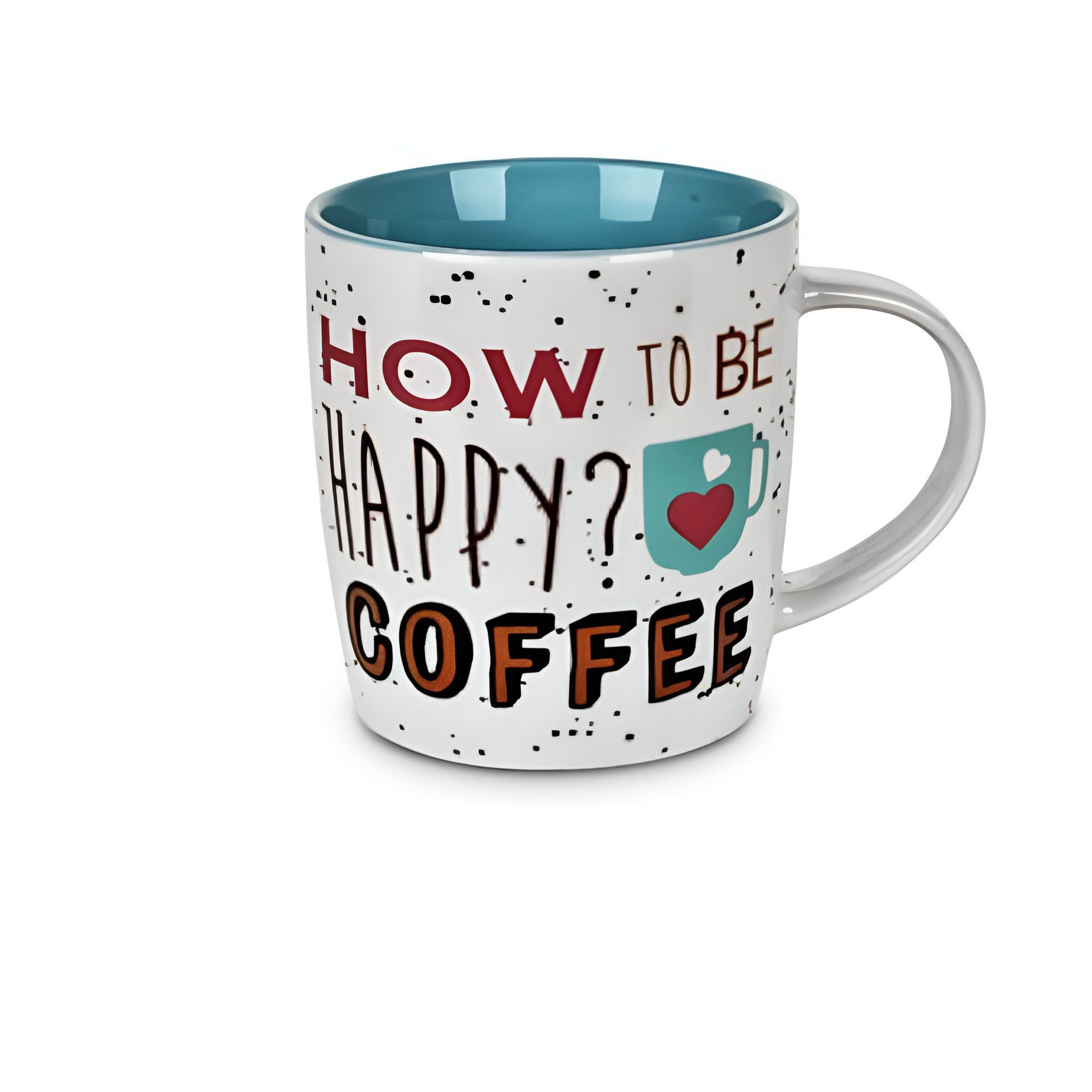 Чашка Stenson Coffee R97206 керамическая с голубыми надписями 350 мл Белый (617795)