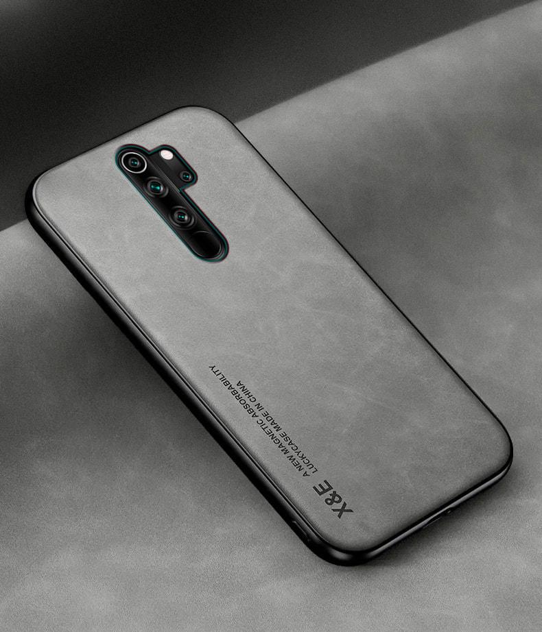 Кожаный чехол XnE Xiaomi Redmi Note 8 Pro с металлической вставкой Grey (34285-33)