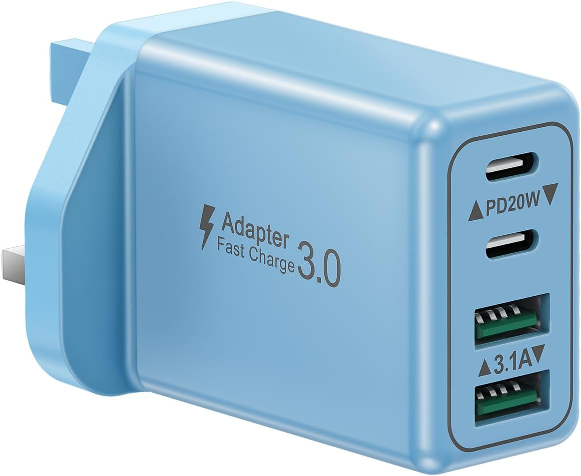 Зарядное устройство для Suiwel USB-C 40 Вт 4 порта 2хUSB-C PD и 2хUSB-A QC UK вилка (2998126119)