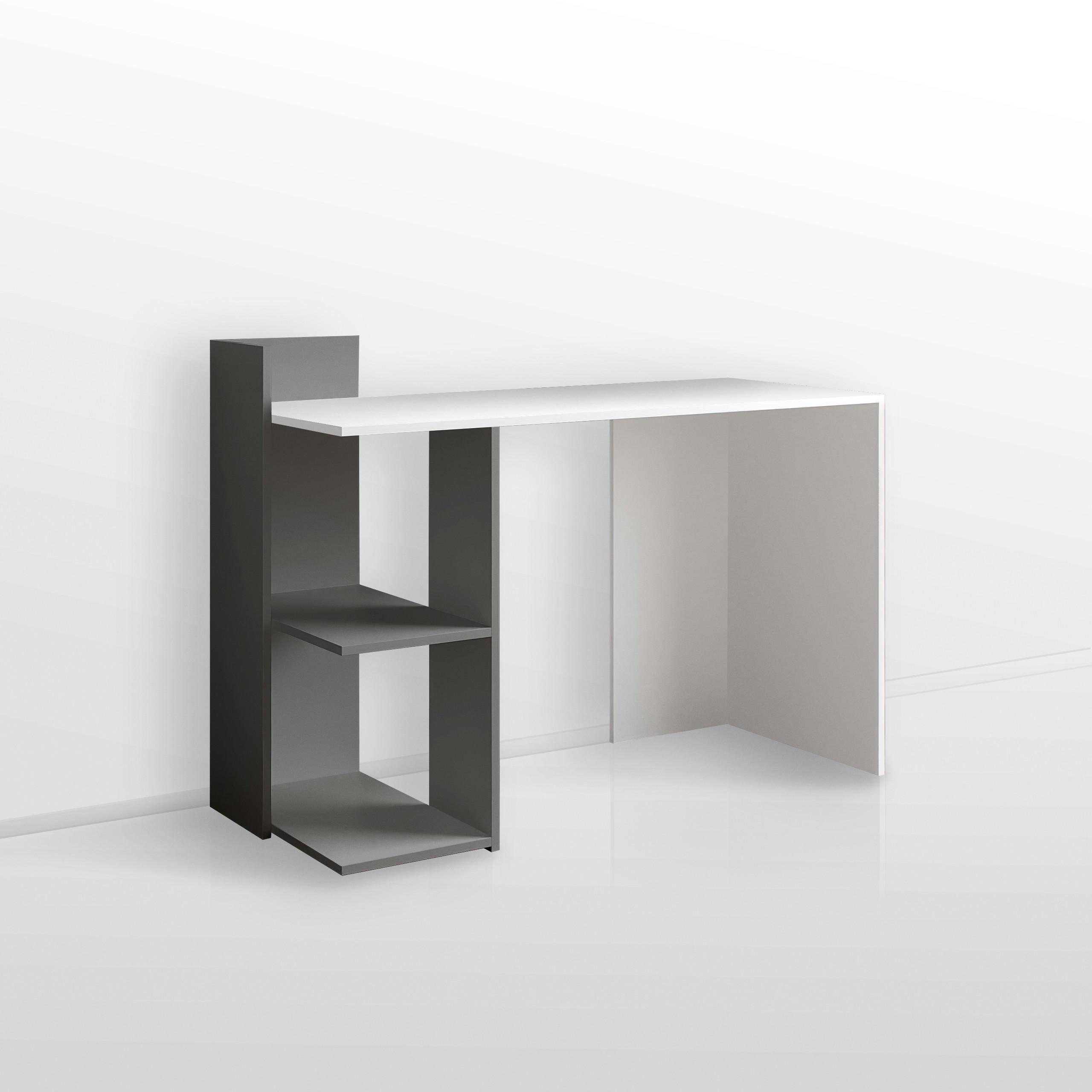 Стіл письмовий з полицями S-12 1200х520х870 мм Білий/Антрацит - фото 2
