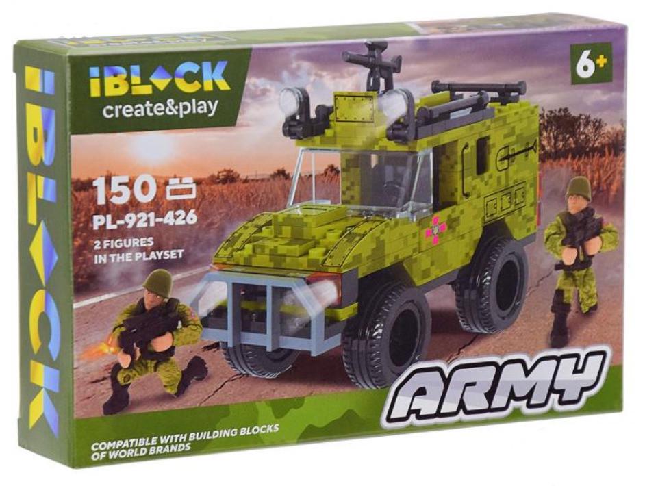 Конструктор Iblock Армия Бронированный внедорожник 150 дет.