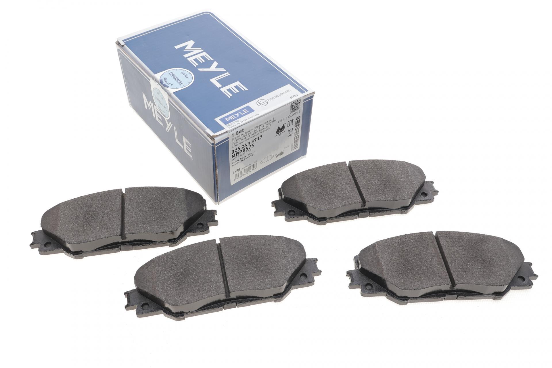 Колодки тормозные передние Meyle 025 243 3717 Toyota RAV4 2.0-3.5/Auris 1.8 05-