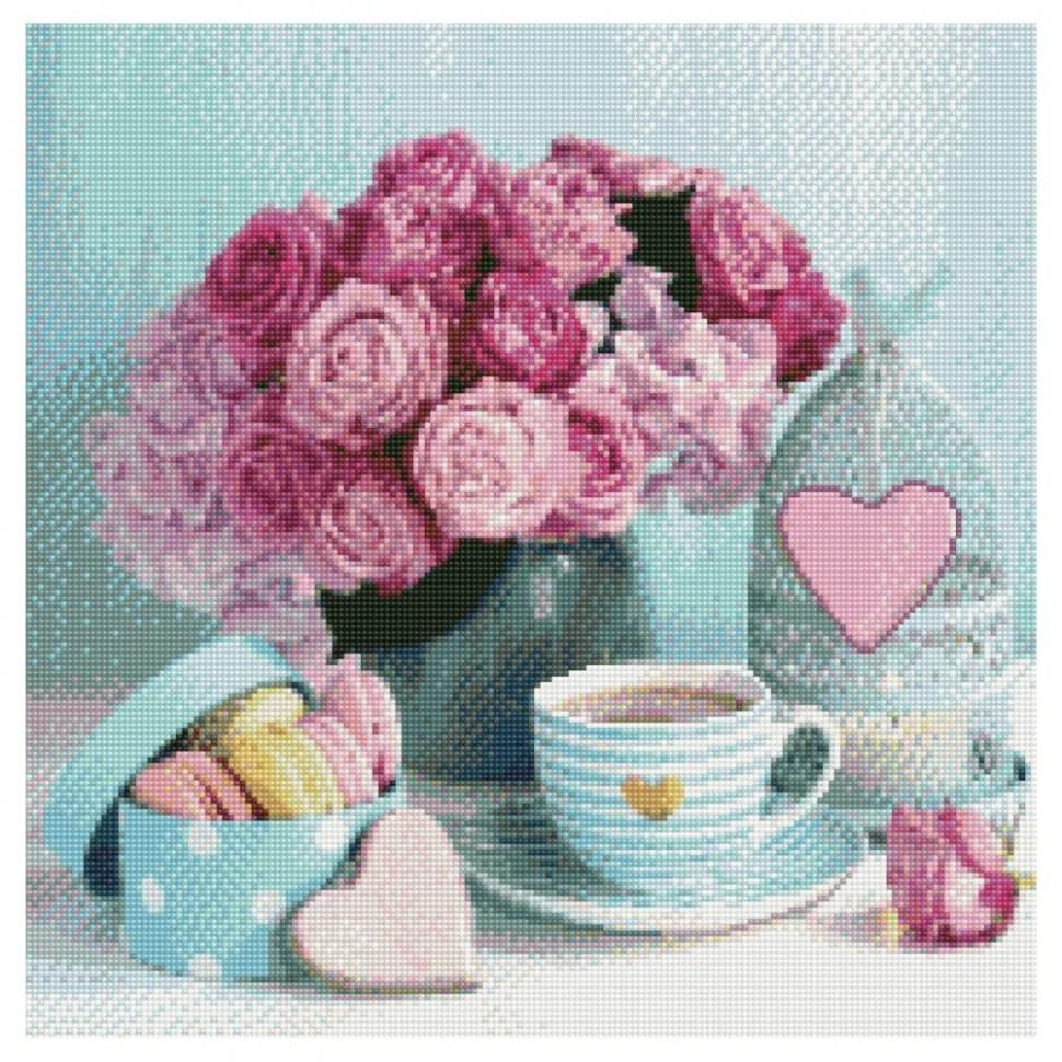 Алмазная мозаика Strateg Чай с любовью 50x50 см (GA0010)