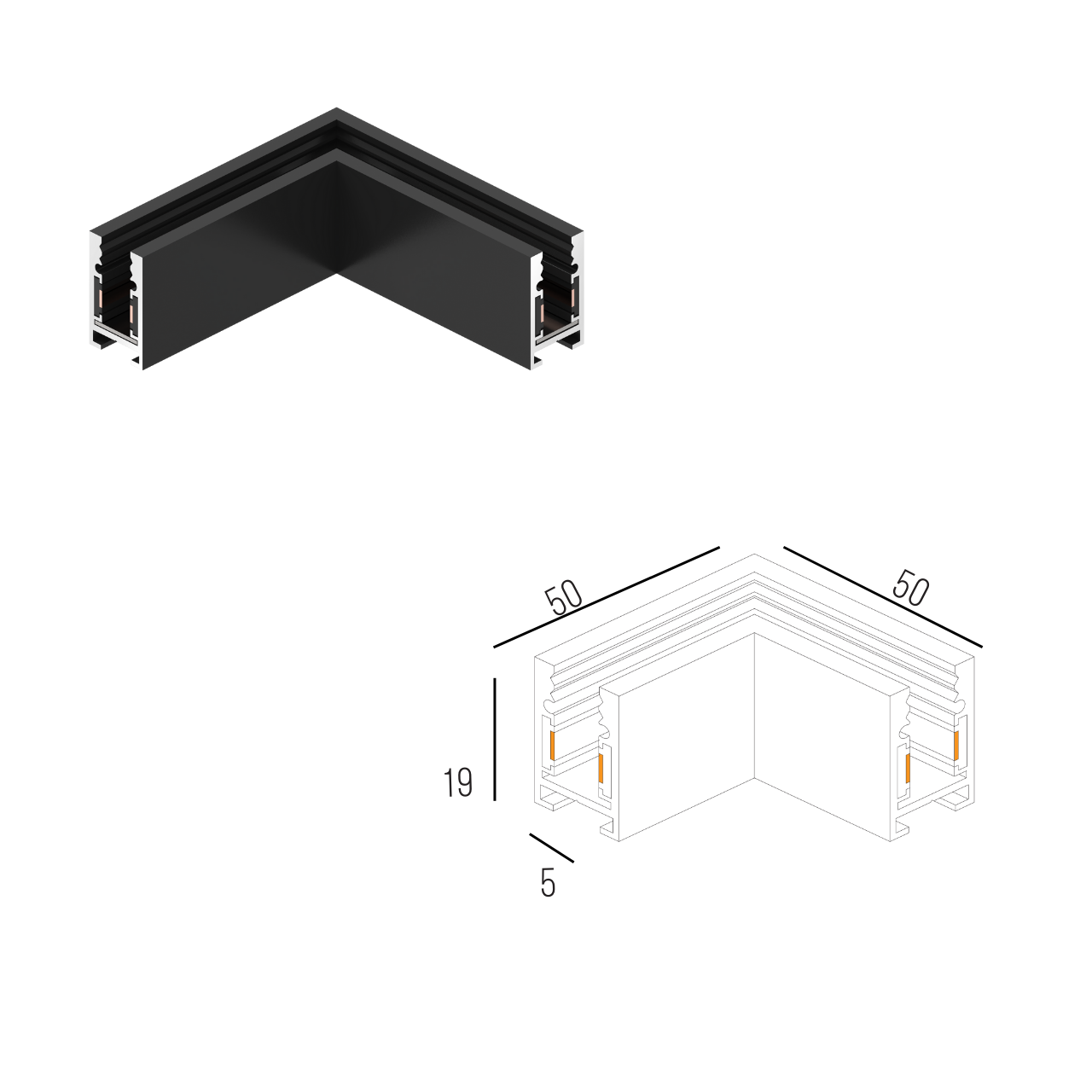 Соединитель угловой горизонтальний для магнитного шинопровода накладного и подвесного MERALLI Черный (TRUN0G001) - фото 5 Соединитель угловой горизонтальний для магнитного шинопровода накладного и подвесного MERALLI Черный (TRUN0G001) - фото 5