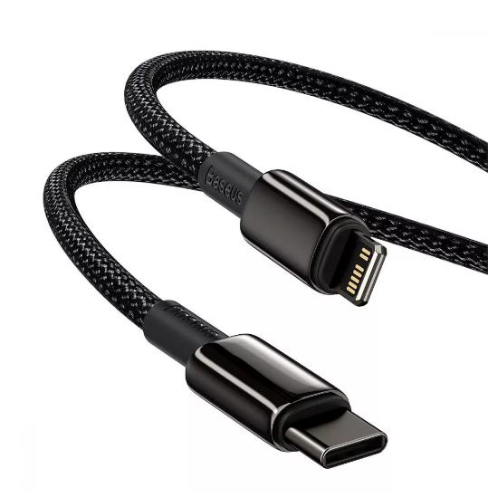 Кабель BASEUS Tungsten Gold Type-C to Lightning 20W 1 м Black (CATLWJ-01) - фото 3 Кабель BASEUS Tungsten Gold Type-C to Lightning 20W 1 м Black (CATLWJ-01) - фото 3