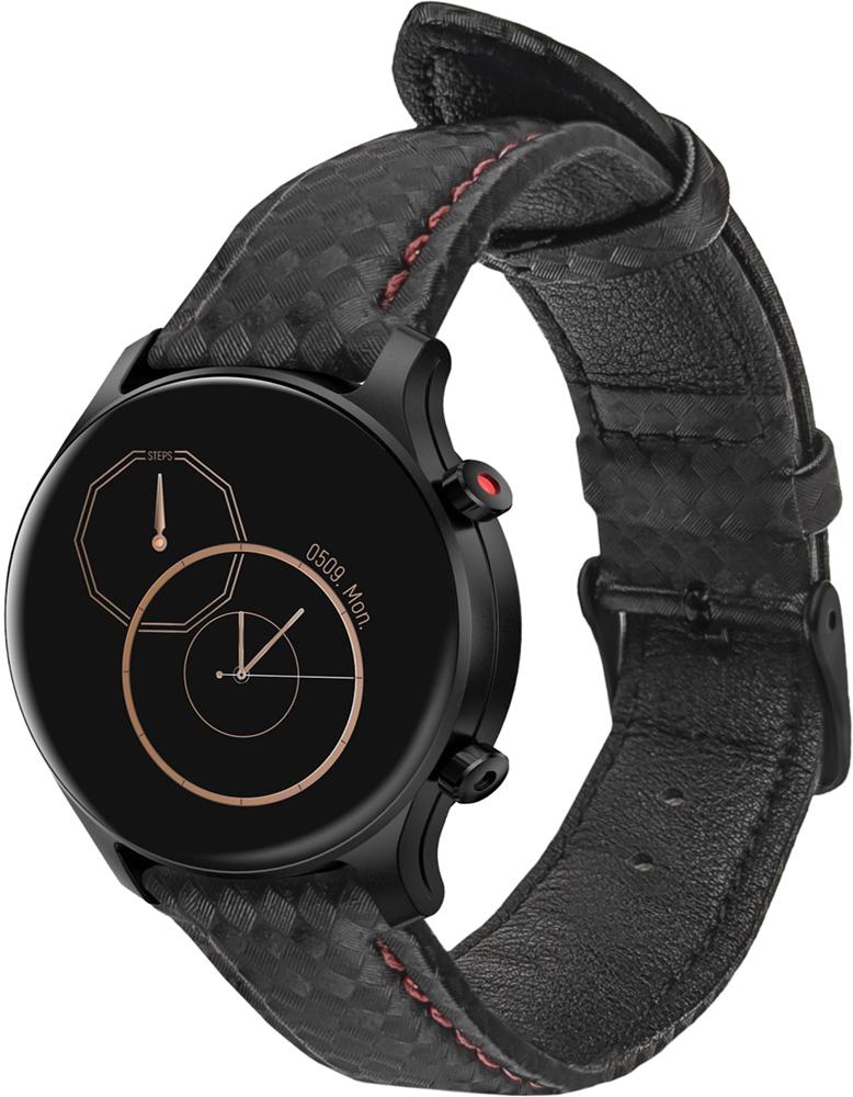 Ремінець шкіряний Carbon для Haylou LS04 RS3 Black/Red (26309-44) Ремінець шкіряний Carbon для Haylou LS04 RS3 Black/Red (26309-44)