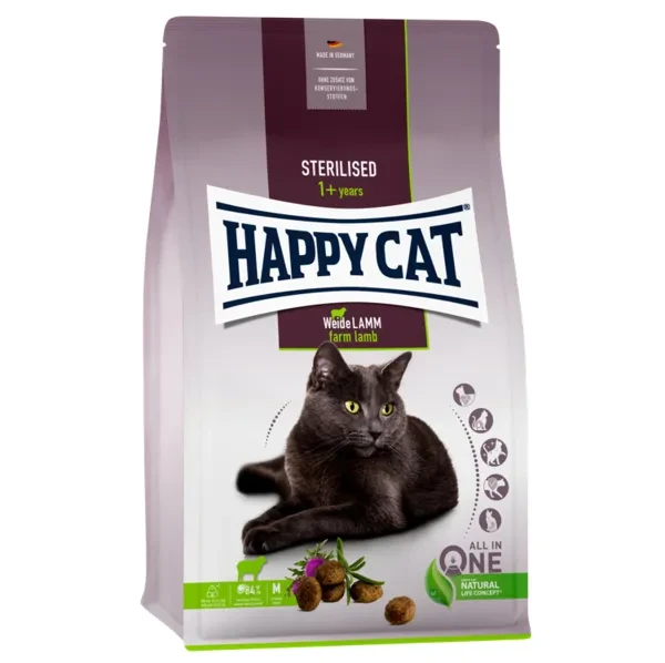 Корм сухой Happy Cat Steril Weide-Lamm для стерилизованных кошек с ягнятиной 4 кг (70585)