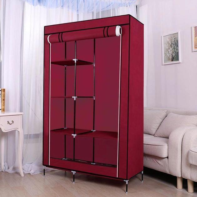 Шафа тканинна складана HCX Storage Wardrobe 88105 MG-365 105х45х175 см Бордовий