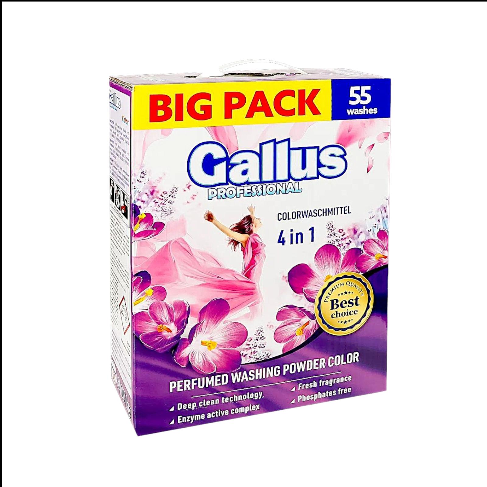Порошок парфюмированный стиральный Gallus Professional 4в1 Color 3,05 кг 55 циклов стирки (302159)