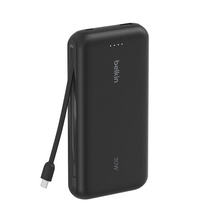 Повербанк Belkin 20000 мА/ч литий-ионный 30 Вт с встроенным кабелем USB-C Черный (BPB024HQBK)
