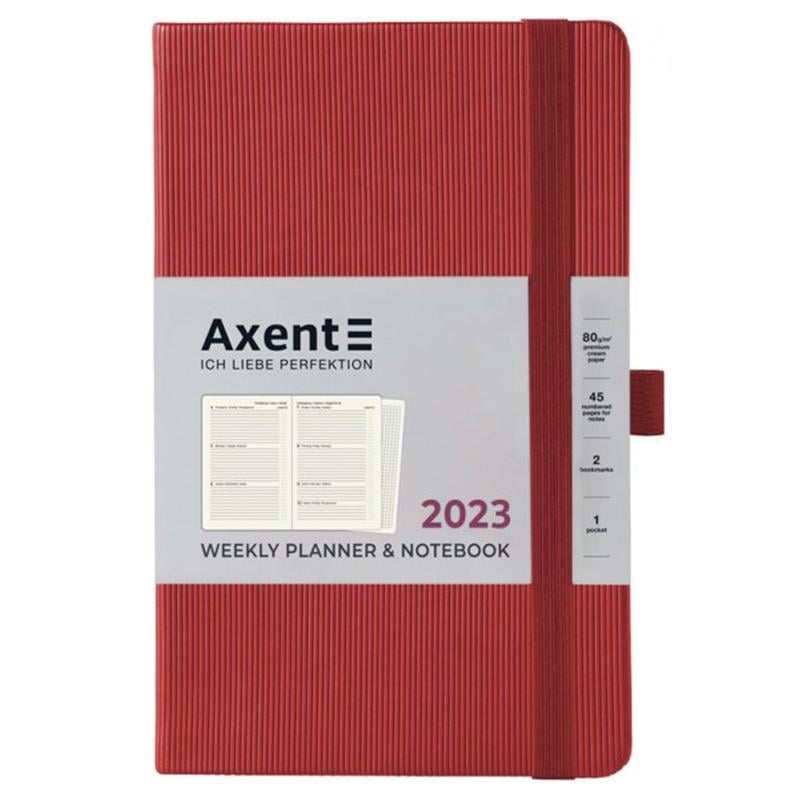 Еженедельник Axent 2023 Partner Lines 125х195 Красный (8515-23-05-A)>
