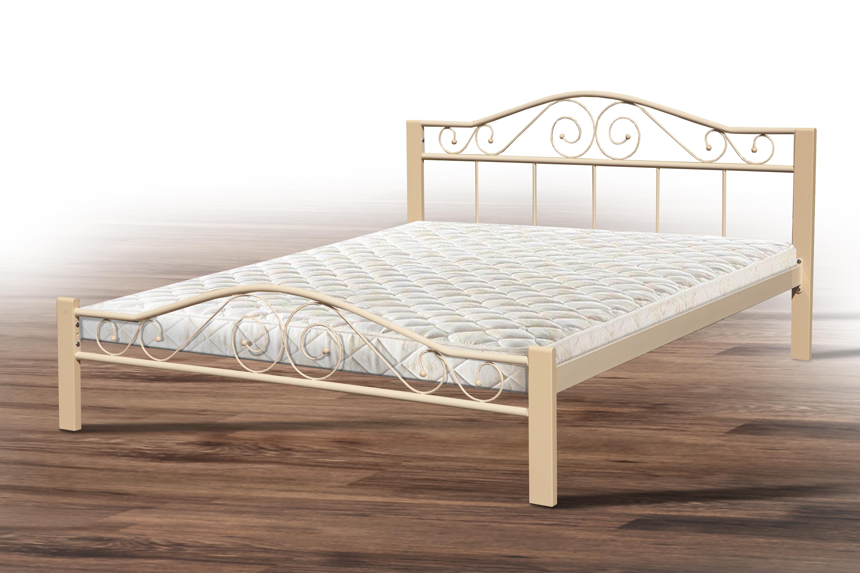 Кровать двуспальная Мікс Меблі Респект Вуд с основанием 160х200 см Бежевый