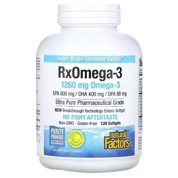 Омега 3 Natural Factors RxOmega-3 1260 мг 120 мяг. капс. (000022112)