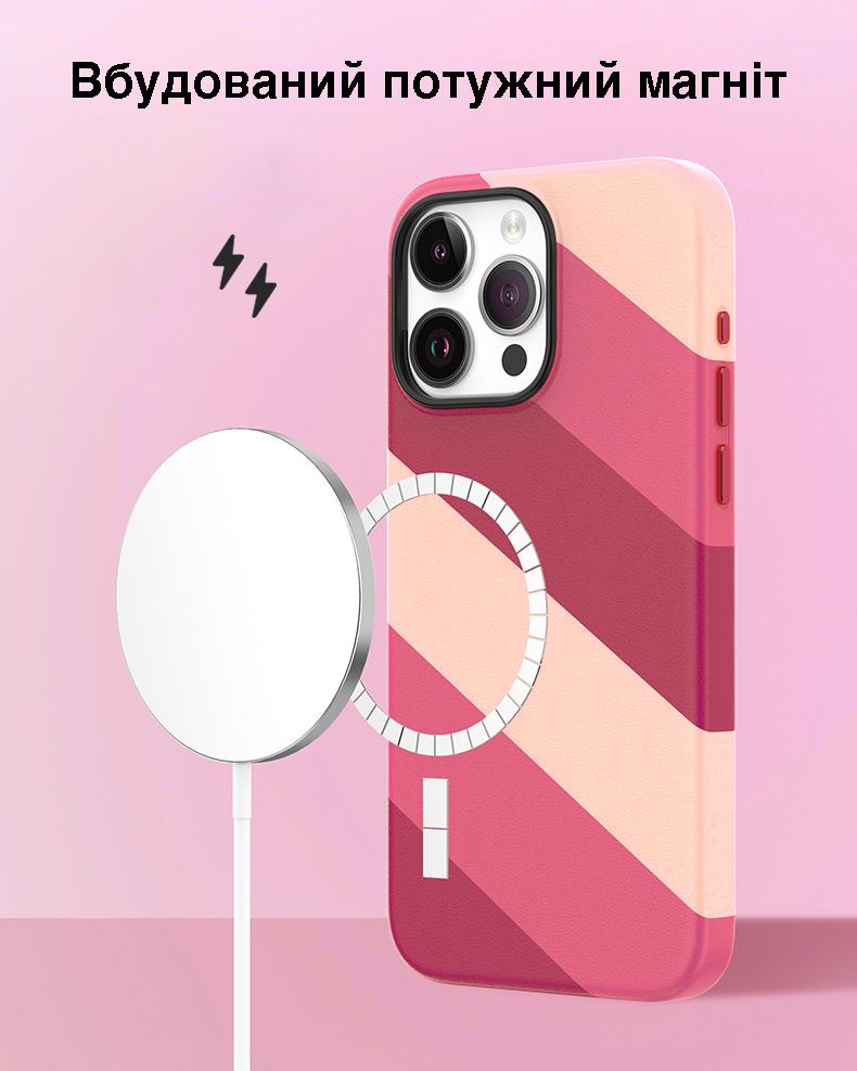 Кольоровий чохол для iPhone 15 Plus із магнітом MagSafe VOKAMO Pink - фото 3