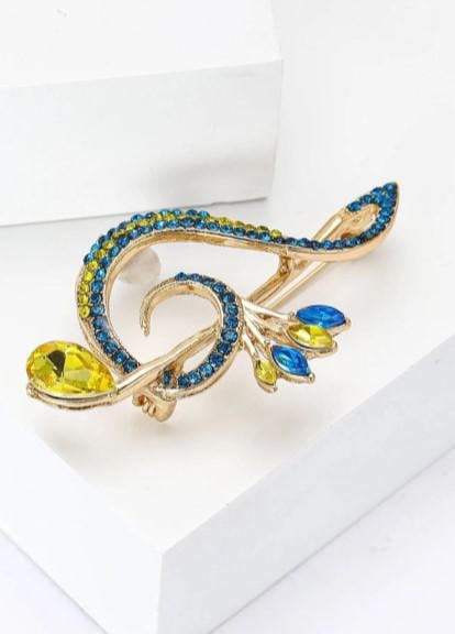 Брошка-шпилька Скрипковий ключ Жовто-блакитний (20701043) - фото 3 Брошка-шпилька Скрипковий ключ Жовто-блакитний (20701043) - фото 3