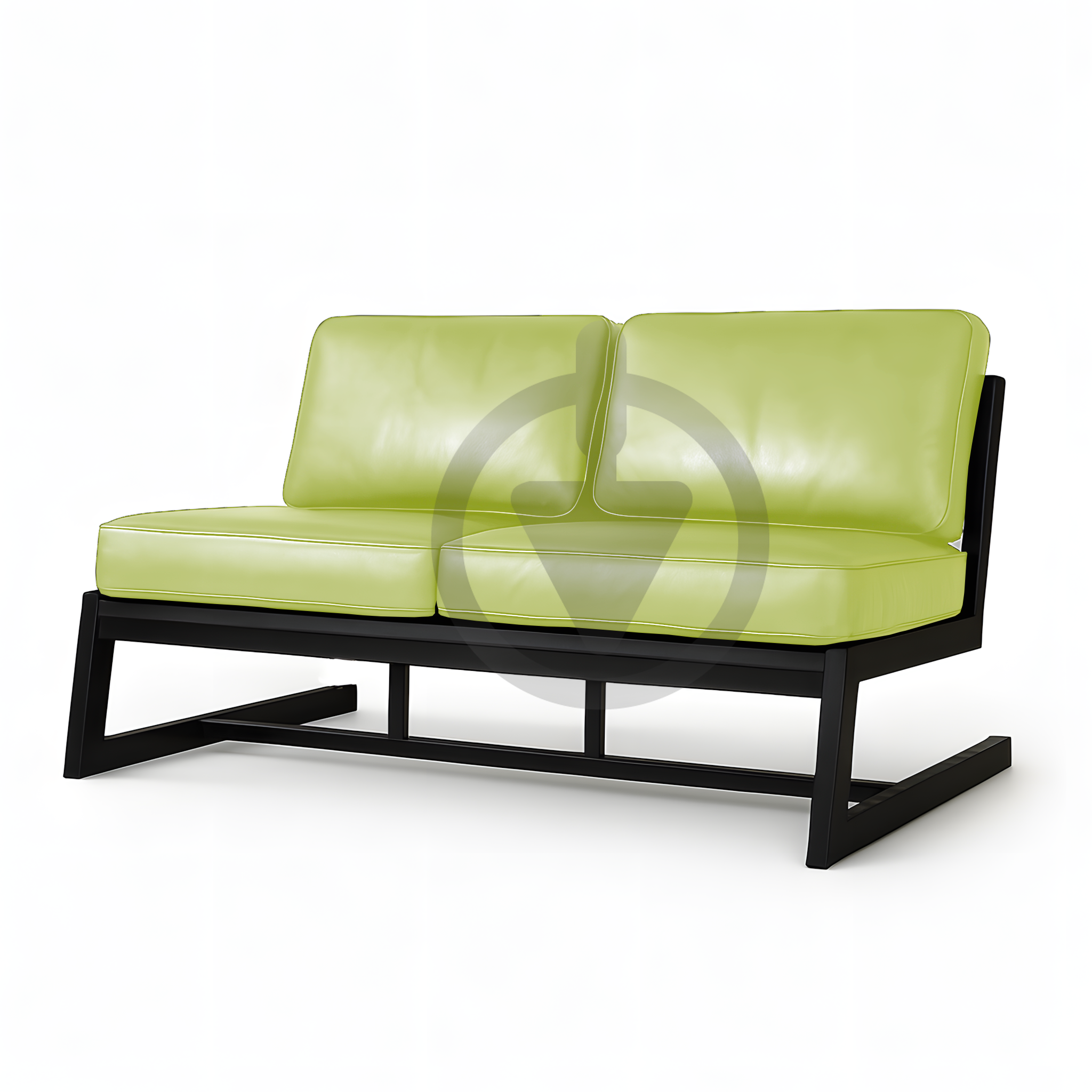 Диван металлический AVVS Атлас лофт экокожа 126 см Салатовый - фото 1