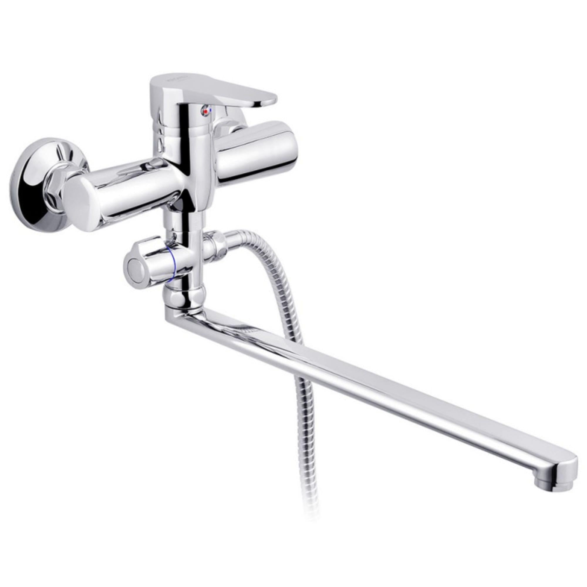 Смеситель для ванны Kroner KRM Elbe C072 однорычажный с ручной лейкой Хром (CV029680)