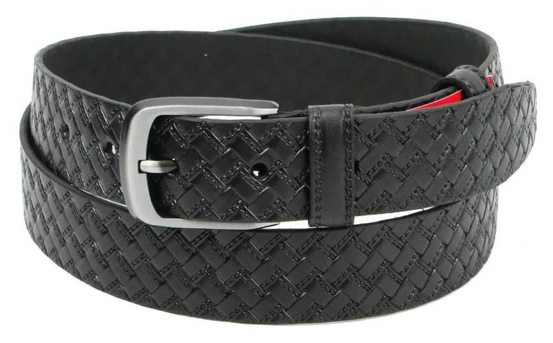 Ремень кожаный мужской Skipper 3,5 см Черный (super714_1290-35)