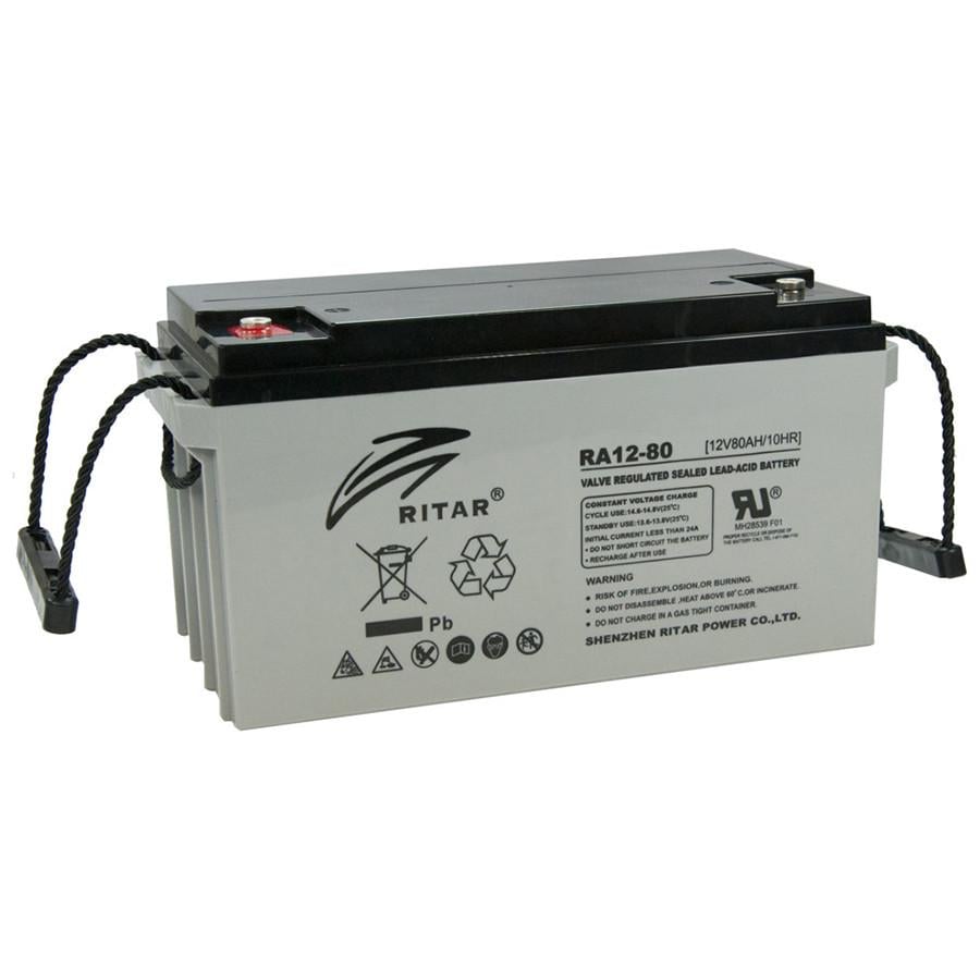 Батарея акумуляторна AGM RITAR DC12-80 Gray Case 12V 80Ah