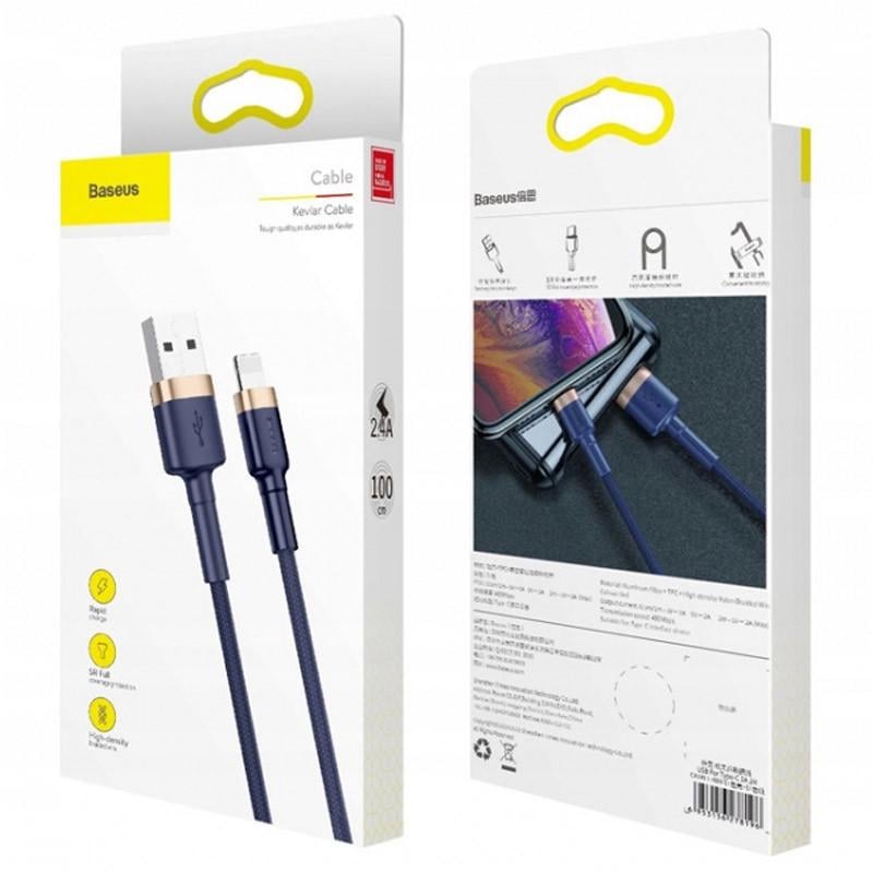 Дата-кабель BASEUS Cafule Lightning 2,4A 1 м (CALKLF-B) - фото 4 Дата-кабель BASEUS Cafule Lightning 2,4A 1 м (CALKLF-B) - фото 4