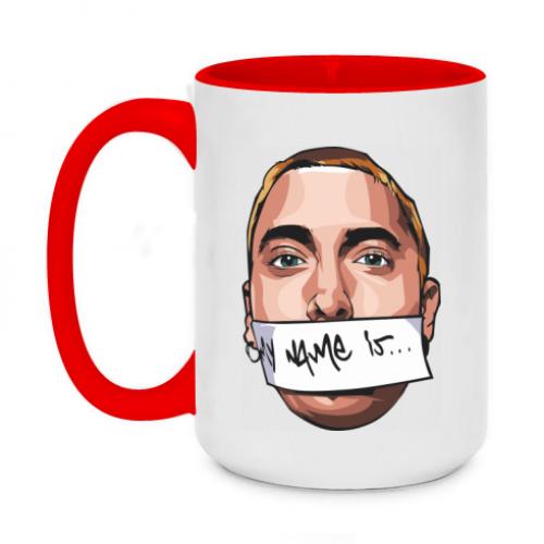 Чашка двухцветная Eminem my name is 420 мл Красный (17514015-3-201382)