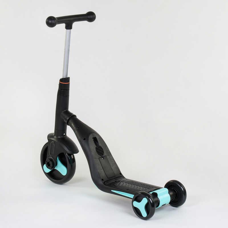 Самокат дитячий Best Scooter 3в1 з PU колесами світло/музика Turquoise (80457) - фото 4