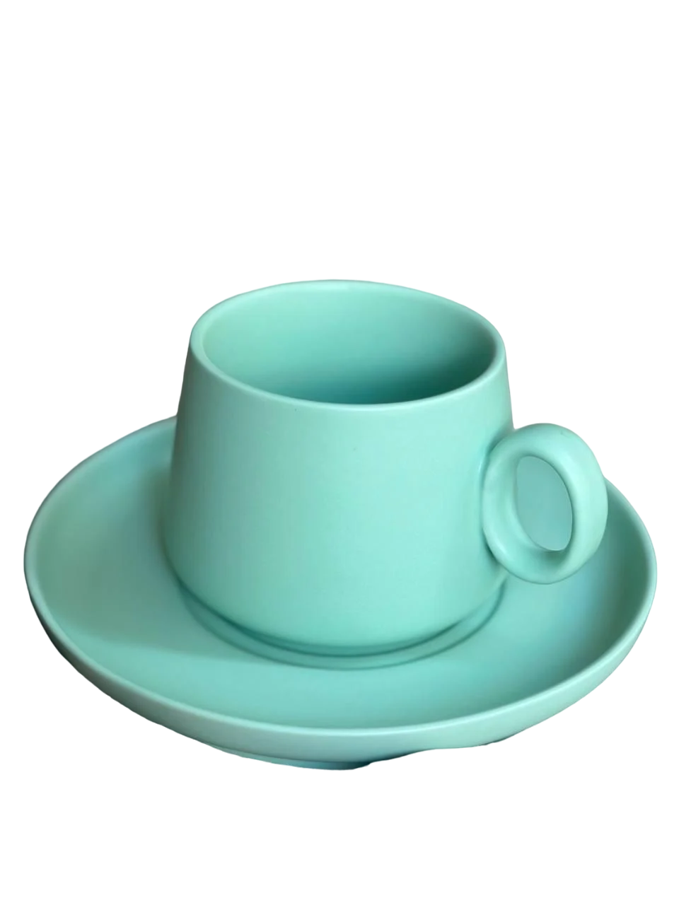 Чашка с блюдцем Happy Life HP7209TU керамическая в нордическом стиле 300 мл Мятный (21394003)