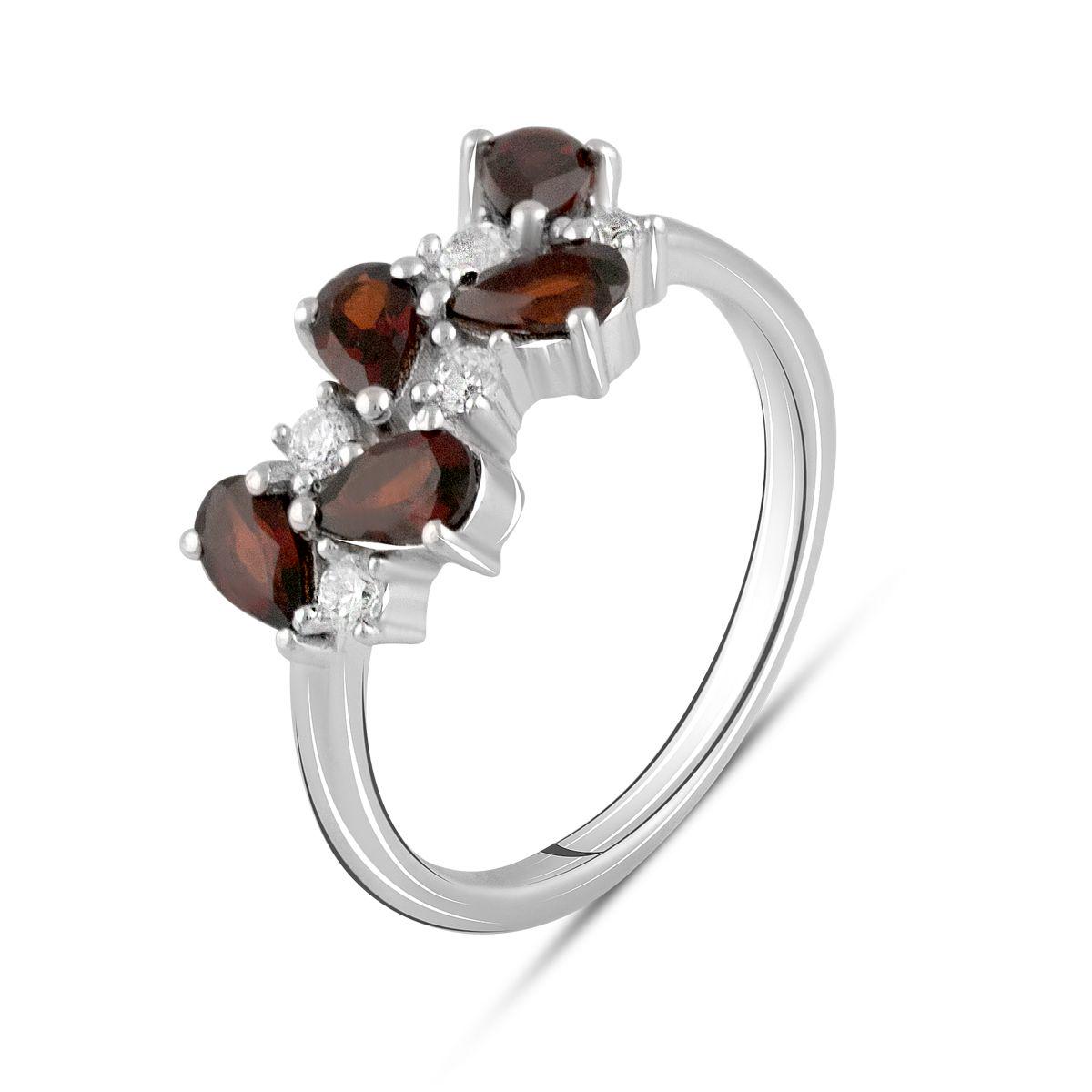 Кольцо серебряное с натуральным гранатом 1,358 ct 2,87 г р. 18 (2104087)