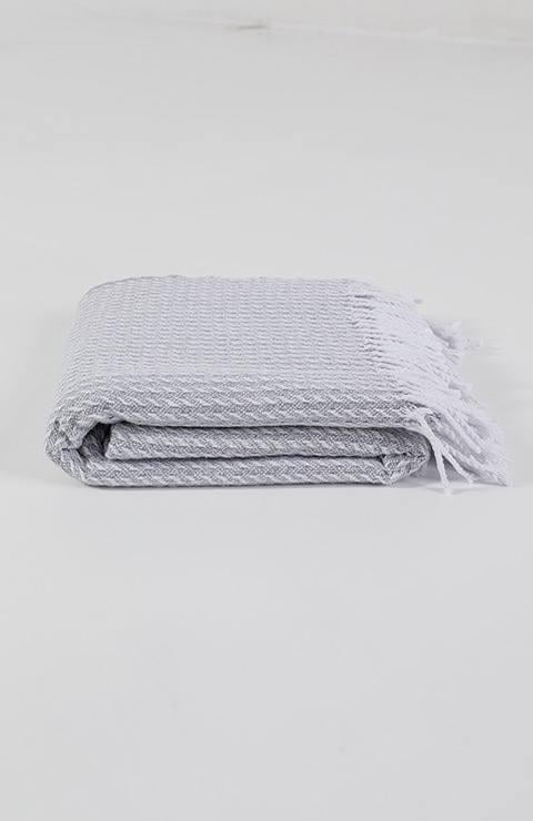 Покрывало хлопковое летнее полуторное 140х200 см Светло-серый - фото 2