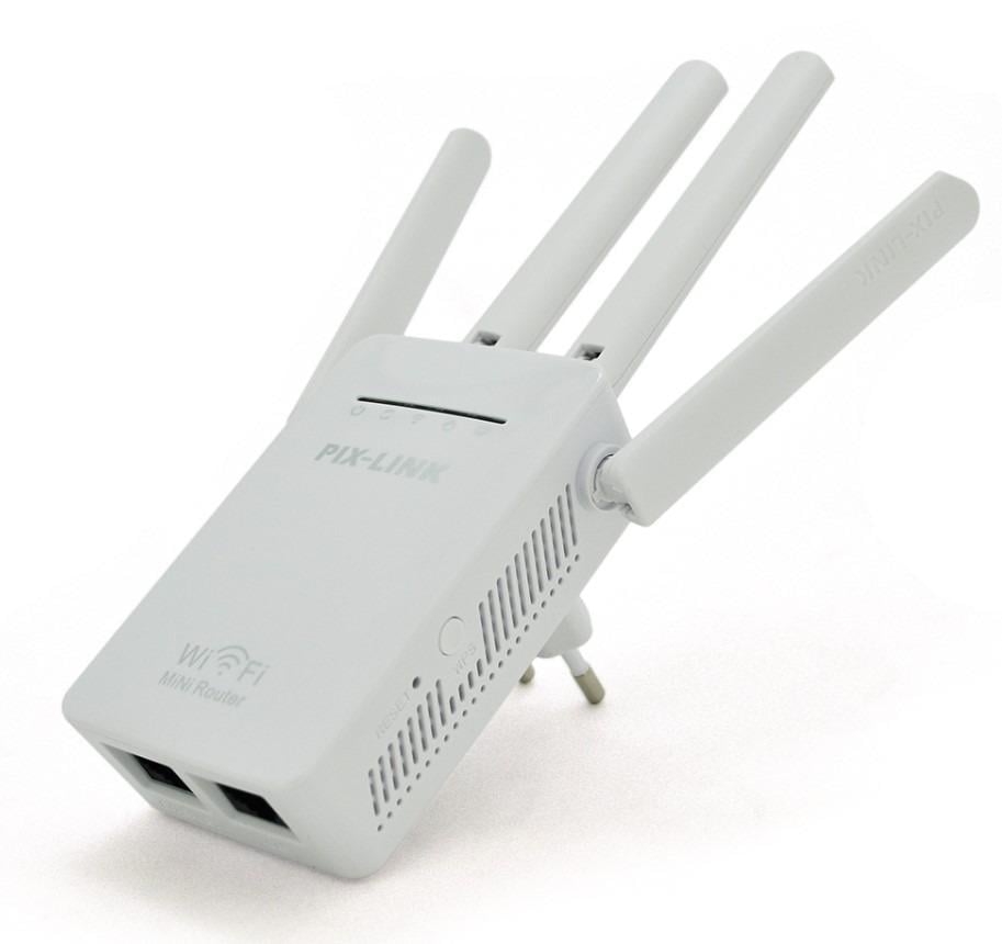 Wi-Fi роутер Pix-Link 09 до 300 Мбит/с 4 усиленные антенны Белый (8cb3de4f)
