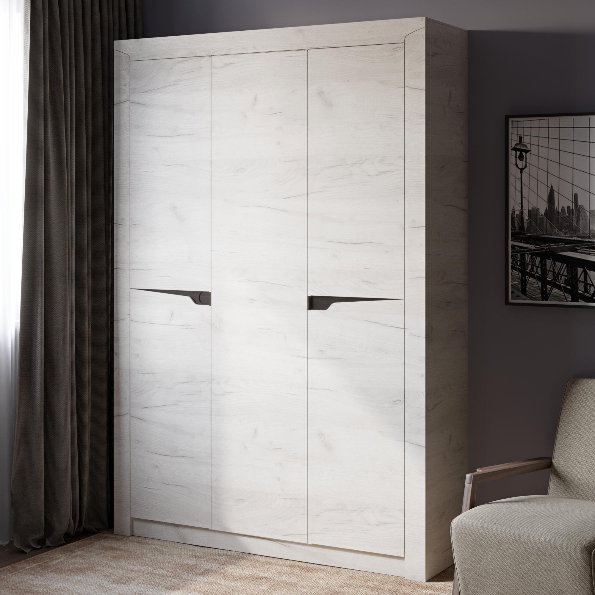 Шкаф трехдверный Эверест Либерти-1420 см Дуб Крафт Белый (EVR-2292)