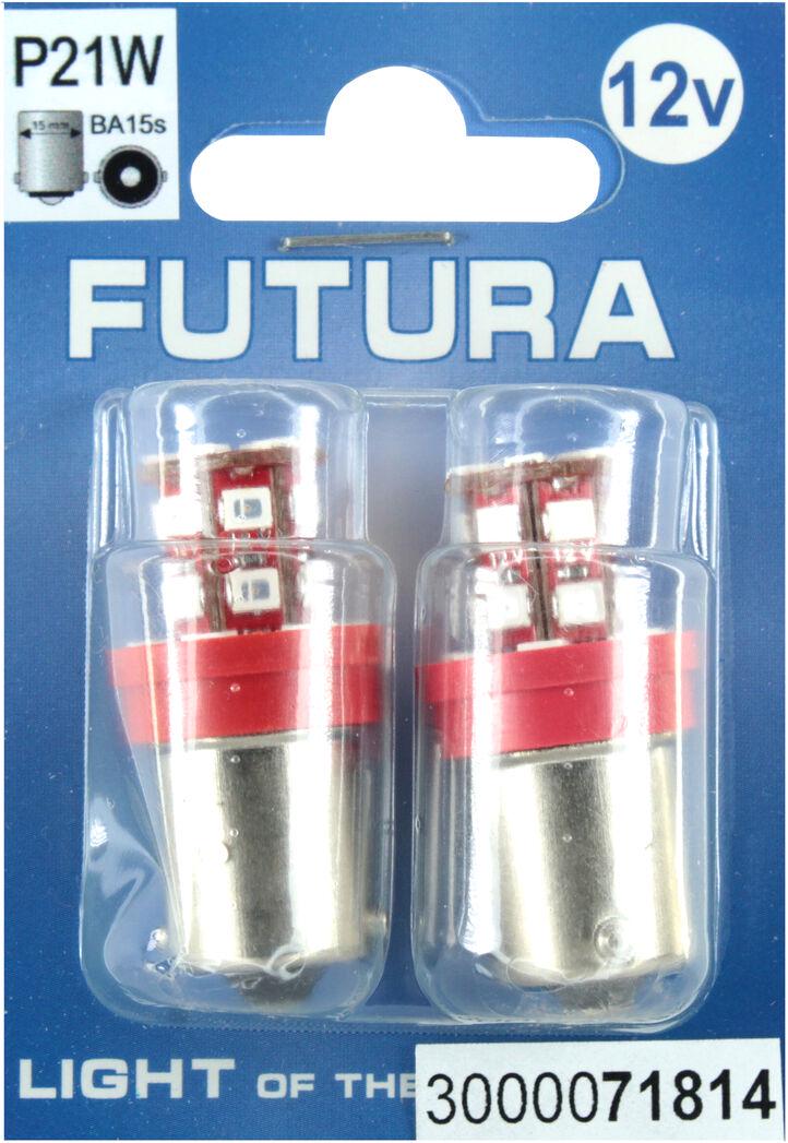 Лампочка FUTURA Груша LED SMD 12V 24 диода R10W BA15s 2 шт. Красный (71814)