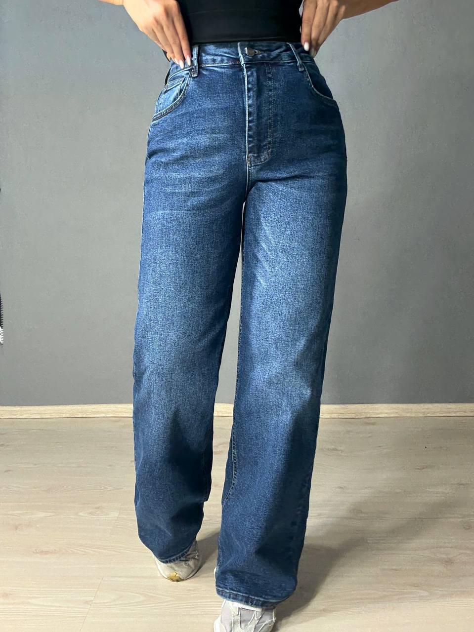 Джинсы женские ITS Basic 3421-2 straight fit прямые стрейчевые р. 42 Синий (5198) - фото 4