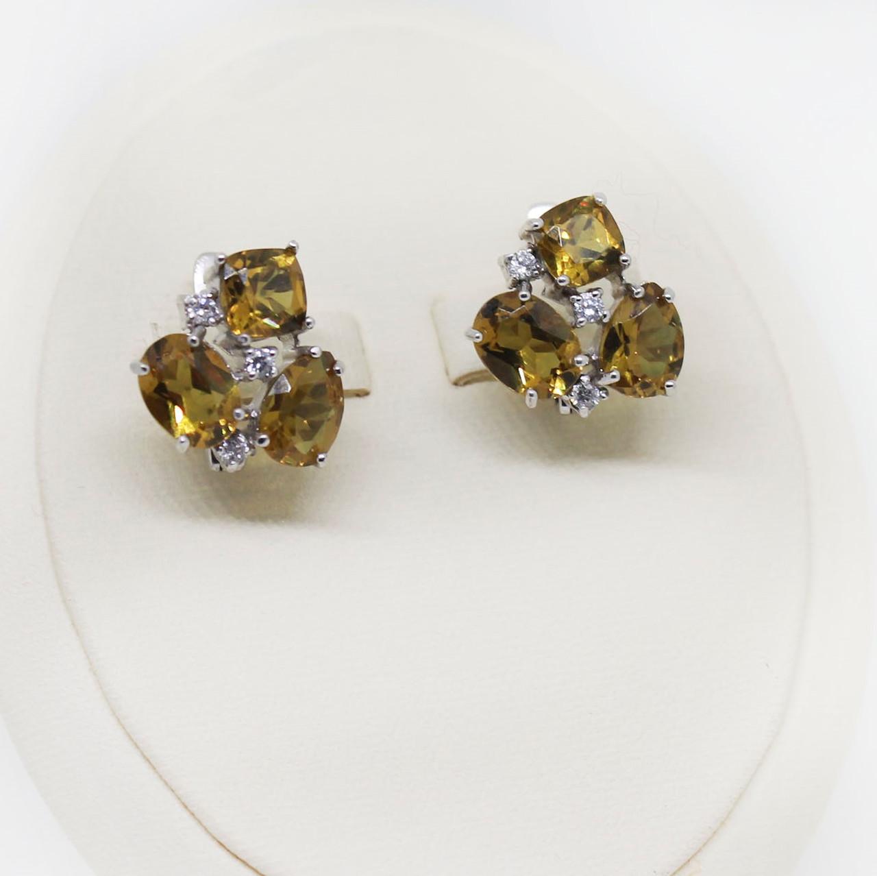 Серьги серебряные с султанитом 5,77 г (970914882)