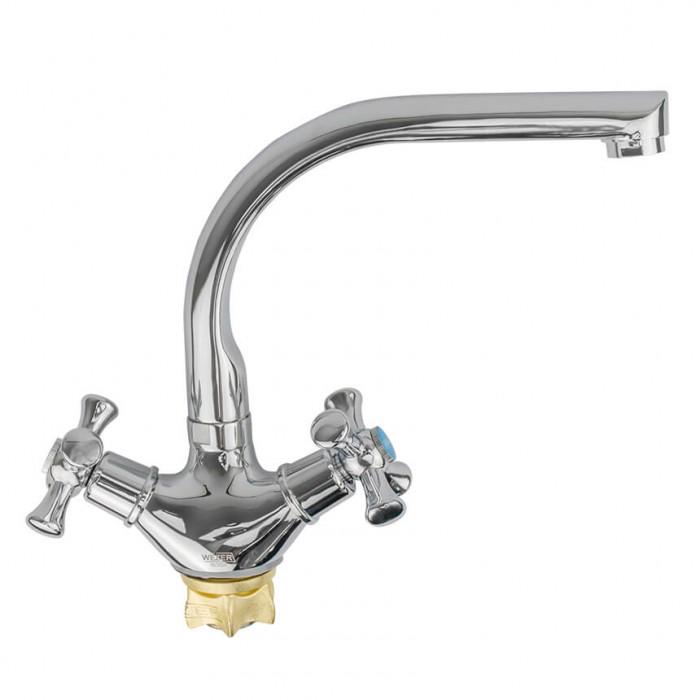 Смеситель для кухни Wezer TLD4-827 1036578 двухвентильный Хром (102691)