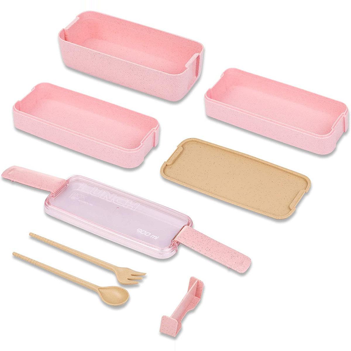 Ланчбокс из экопластика 900/850/850/600 мл 4 шт. Pink (с830) - фото 6 Ланчбокс из экопластика 900/850/850/600 мл 4 шт. Pink (с830) - фото 6