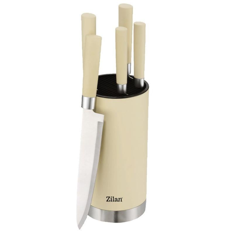 Набор ножей в подставке Zilan ZLN1610 Бежевый (iz16648)