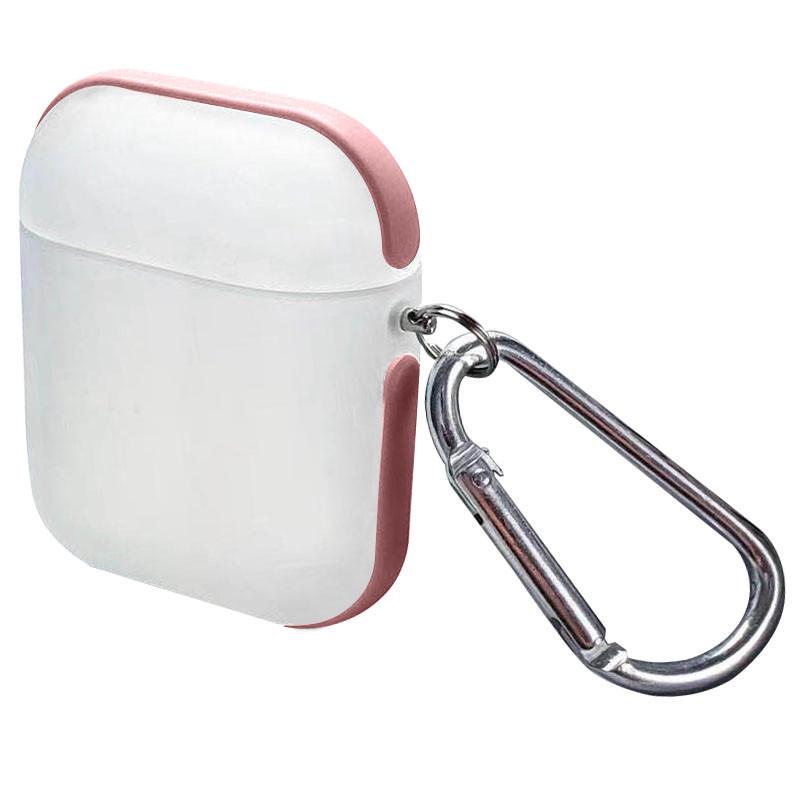 Футляр для навушників AirPods 1/2 Matte Type Рожевий/Білий (00000039434_5)