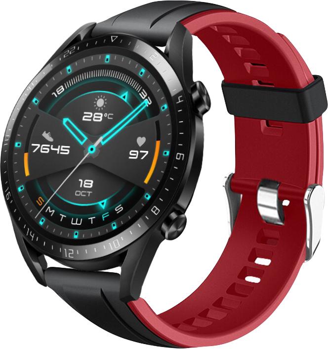 Ремешок Coholl для Huawei Watch GT/GT2 22 мм Black/Red (16255)