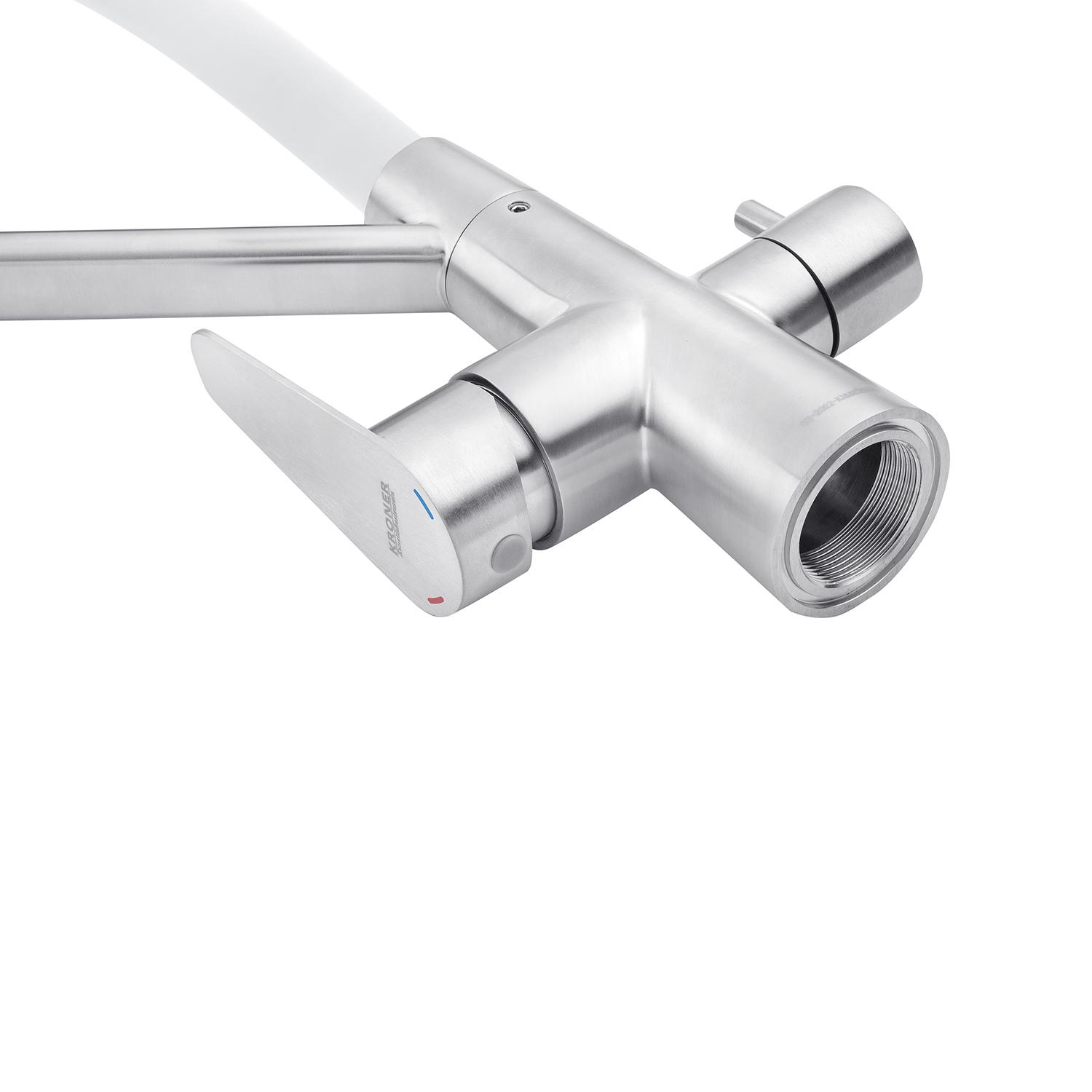 Смеситель-кран для кухни Kroner KRP Edelstahl Klassisch ESG03817WHI (KR27938Y) - фото 5